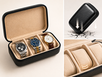 Estuche de Reloj Personalizado de EVA con 3 Ranuras, Caja Rígida para Relojes, Organizador de Almacenamiento Portátil para Viajes de Negocios
