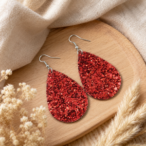 Orecchini a goccia con paillettes per donna, in ecopelle bifacciale, gioielli per le orecchie alla moda e scintillanti - Product Image 4
