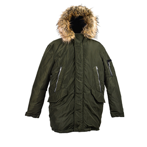 Primera pluma de pato de invierno de ganso chaqueta con capucha de los hombres - Product Image 1