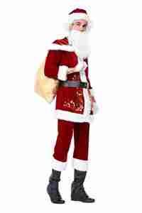 2025 dame femmes hommes Couple noël rouge père noël velours Costume tenue déguisement Costume - Product Image 5