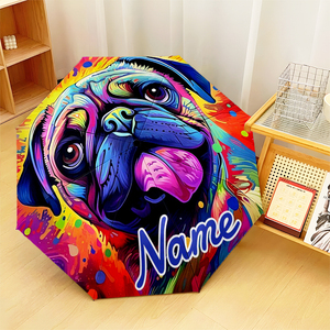 Parapluie pliable personnalisé avec nom de chien coloré, cadeau photo personnalisé pour animal de compagnie, sans MOQ, impression UV personnalisée, Paraguas Personalizado - Product Image 3