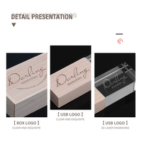 Clé USB en Bois et Cristal avec Logo Personnalisé Gratuit, Mémoire Flash U Disk 4 Go 8 Go 16 Go 32 Go 64 Go, Cadeau de Mariage