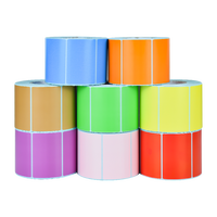 Rouleau d'étiquette de code à barres en papier thermique adhésif personnalisé, impression couleur, autocollant avec trois protections thermiques pour l'emballage