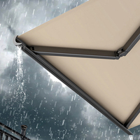 Auvent motorisé rétractable en aluminium robuste sur mesure avec cassette intégrale, auvent de pluie moderne pour extérieur avec télécommande
