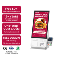 Kiosque en libre-service de 21,5 pouces pour ordinateur de bureau avec lecteur NFC, scanner QR et imprimante de reçus pour restaurant