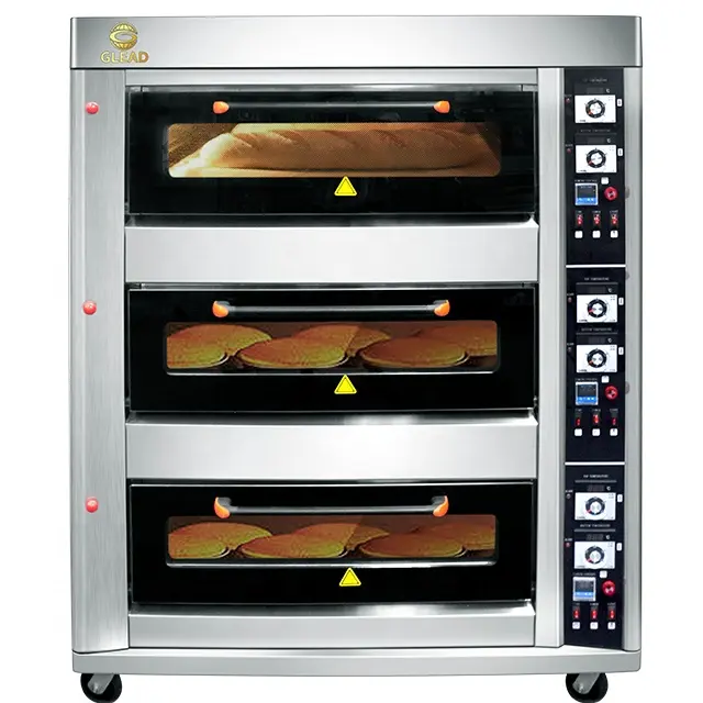 Commercial gas oven 3 decks 6 trays bakery used high quality