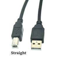 USB 2,0 macho a macho Cable en ángulo de 90 grados 3A Carga rápida para impresora Escáner Chaqueta de PVC con escudo trenzado hacia arriba e izquierda derecha