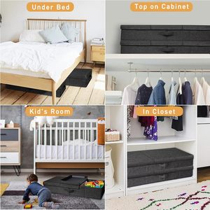 Movable Under Bed Clothes Storage Foldable Under Bed Storage <b>Box</b> With Lid for Organizing Clothes, Shoes, <b>Blankets</b>, Pillows - Product Image 6