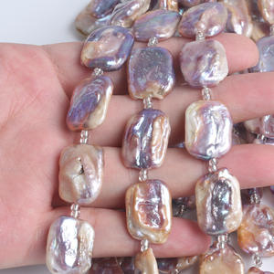 Perlas de Agua Dulce Naturales, Coloridas, Sueltas, en Forma de Bloque Rectangular Barroco, de 18 cm, 15-17 mm, para Manualidades - Product Image 5