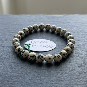 Natural Dalmatian Jasper Beaded Bracelet Handmade Crystal Stretch Bracelet For Women And <b>Men</b> Fashion Jewelry Wholesale - Product Image 3