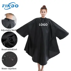 100% polyester men beauty design designer customized hair cutting salon apron hairdressing barber cape with sleeves