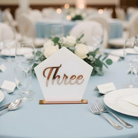 Numéros de table en acrylique personnalisés pour mariage, dorés et transparents, avec base, pour fêtes et événements de mariage