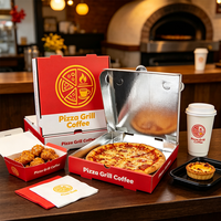 Boîte d'emballage pour pizza carrée SP4859 en carton ondulé avec doublure en aluminium pour la livraison de nourriture, les plats à emporter et l'utilisation en restaurant