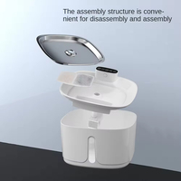 Fontaine à eau pour animaux de compagnie en acier inoxydable, distributeur automatique intelligent de boisson pour chat et chien, filtration multicouche, détachable, arrondi