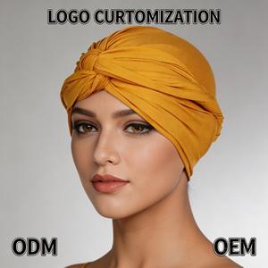 Turbante in Jersey di Cotone Casual alla Moda Dubai, Tinta Unita, Elastico, per Donne Musulmane, Copricapo Istantaneo Traspirante per Tutte le Stagioni - Product Image 1