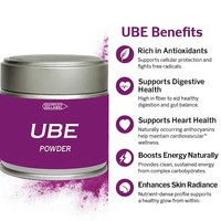 Poudre de Superaliment OEM Marque Privée : Poudre d'Igname Violette Ube en Boîte de 50g avec Étiquettes Personnalisées