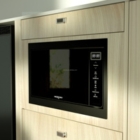 Four à micro-ondes et gril encastrable MOBORV B20B en acier inoxydable 700W à induction certifié CE SAA pour camping-car, caravane
