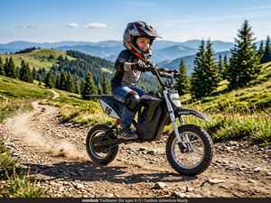 Motocicleta Infantil Todoterreno de 300W con Batería de Litio Integrada Central, 3 Velocidades, Suspensión Delantera, Frenos de Disco, 25km/h, Motor DK1, DK1 Integrado - Product Image 4