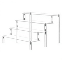 Présentoir en acrylique transparent à 4 niveaux, support portable facile à assembler pour bijoux, parfums, figurines et jouets (type échelle)