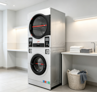 Lavadora y Secadora Comercial Eléctrica de Acero Inoxidable que Funciona con Monedas, con Limpieza con Agua Fría, 220V, Duradera