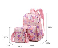 Vente chaude 3 pièces sac à dos mignon grande capacité sac à dos étanche Oxford tissu étudiant sac à dos avec sac à bandoulière pour adolescent sacs d'école
