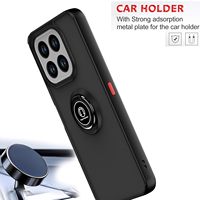 Étuis de téléphone portable avec béquille et anneau de maintien effet fumé givré pour Honor X5c X5c Plus Play10A 4G, finition mate, antichoc, coque arrière