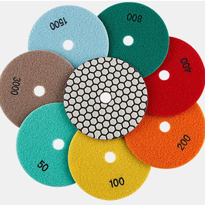 4 İnç B Kuru Elmas Parlatma Pedleri 100MM Granit Mermer Kuvars için Elastik Elmas Zımpara Diski - OEM Özelleştirilebilir - Product Image 4
