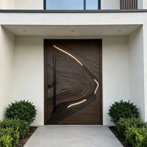 カスタム高級カラー モダンスタイル エントランスドア 外装エントランス フロントアルミピボットドア ヴィラ用 - Product Image 2
