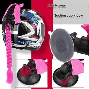 Xe Máy Mũ Bảo Hiểm Bện 55Cm Với Xoắn Hút Cup Đôi Bện Tóc Đuôi Ngựa Mũ Bảo Hiểm Trang Trí Bện Hàng Đầu Mũ Bảo Hiểm Bẩn - Product Image 3