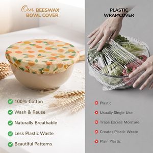12 Inch Large Reusable Elastic Cotton Cloth Sourdough Bread Beeswax Bowl <b>Cover</b> Caps for Bread Proofing Baskets - Product Image 2