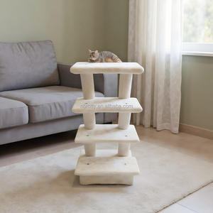 4-stufige Teppich-Haustier treppe für Katzen Hunde Großer Kratzbaum-Turm Kratz bäume Mehrstufige Hunde hochbetten für Couch-Sofa-Zubehör - Product Image 3