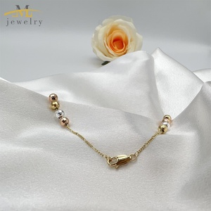 JML Collar Religioso Tricolor de la Virgen María Chapado en Oro de 14K Collar Cristiano con Ankh Collar Católico <span class=keywords><strong>del</strong></span> Rosario - Product Image 3