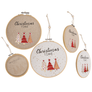 Cadre rond en bois avec Jute, période de Noël, - Product Image 1