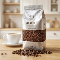 Sacs à café personnalisés avec logo, fond plat, en plastique, pour poudre de café, sacs à café blancs, fond plat, refermables, sacs à grains de café personnalisés