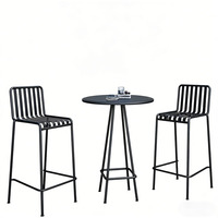 Table de bistrot de style moderne pour l'extérieur, table de bar en métal durable pour restaurant, pub, banquet, jardin, salle