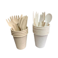 Fourchettes, couteaux et cuillères jetables en bagasse de canne à sucre, biodégradables et compostables, robustes, pour fêtes, plats à emporter et commandes en gros