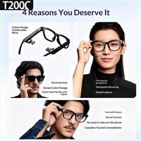 Nouvelles lunettes intelligentes électrochromiques T200C avec caméra 8MP, enregistrement photo/vidéo, stabilisation d'image, vente chaude transfrontalière