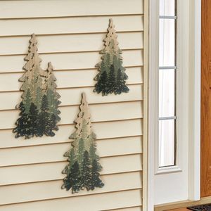 Wooden Christmas Tree Wall <b>Decorations</b> MDF <b>Rustic</b> Style Multi Piece Set <b>Home</b> <b>Decoration</b> - Product Image 3