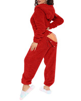 Combinaison personnalisée avec logo, couleur unie, adorable, pyjama taille plus, vêtements de nuit pour femmes, pyjama en peluche pour adultes