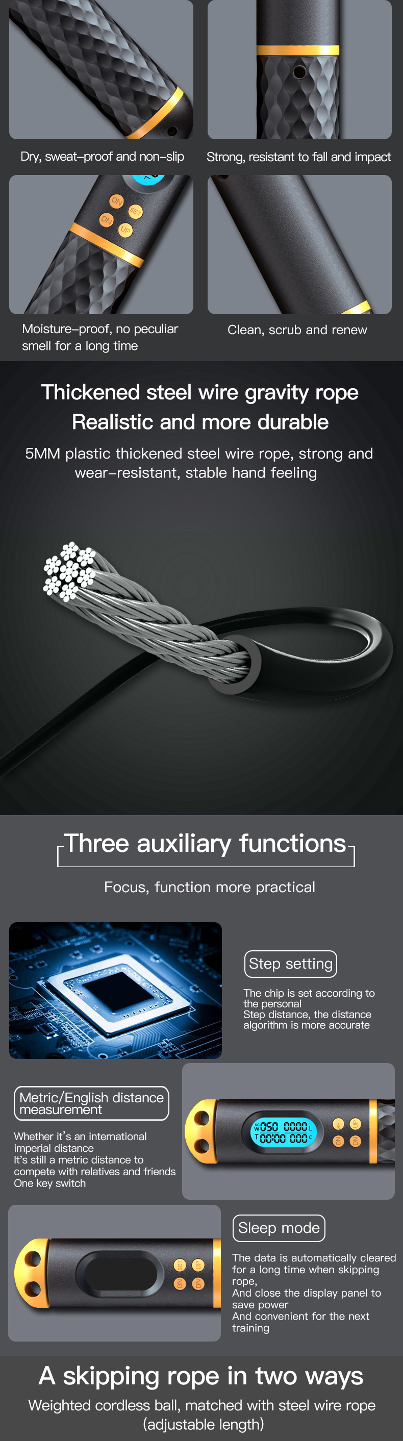 Digital Smart And Intelligent electronic counting exercise Fitness skip Jump Rope Skipping