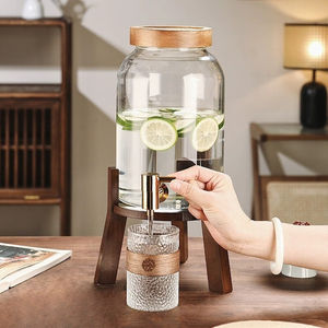 Botella de agua fría con grifo, vidrio resistente a altas temperaturas, almacenamiento de agua para el hogar, botella de agua fría, té de frutas - Product Image 4