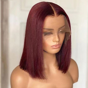 Rosso Bob Anteriore Del Merletto Parrucca Del Merletto Dei Capelli Umani di Colore 13X4 Frontale Parrucche <span class=keywords><strong>Borgogna</strong></span> 99J Breve Bob Parrucche - Product Image 2