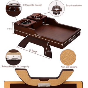 ที่วางแก้วบนโซฟาทำจากไม้แบบ4 in 1ที่วางแขนข้างโซฟาทำจากไม้พร้อมที่วางโทรศัพท์ - Product Image 6