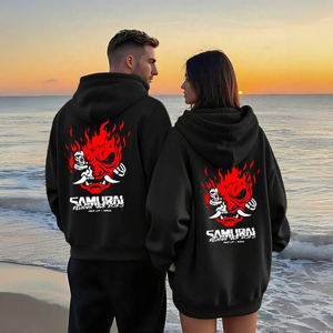 Sweat à capuche unisexe en tissu molletonné vintage en polyester/coton avec logo personnalisé, style hip-hop, uni, hiver, tissé, broderie 3D - Product Image 5