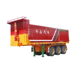 Jual buatan Cina kargo truk panjang 10 Meter transportasi jalur belakang tahan lama Dump semi-trailer