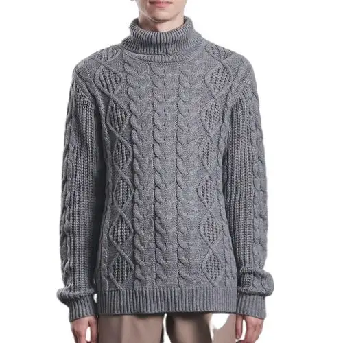Kingsun-pull à col roulé épais pour hommes, en laine, tricoté, ample, de styliste, personnalisé, nouvelle collection
