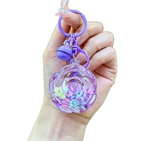 Nouvel Arrivage Porte-clés Liquide Créatif à la Rose, Breloque de Sac, Pendentif, Décoration de Porte-clés de Voiture, Rose Romantique Mignonne