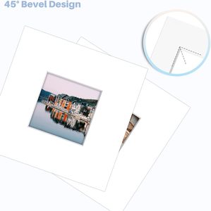 Lot de 15 passe-partouts mats blancs 8x8 sans acide avec cœur blanc et bords biseautés pour photos/œuvres d'art <span class=keywords><strong>4x4</strong></span> - Product Image 4