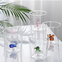 Taza de Vidrio 3D con Diseño de Animales para Café, Jugo o Agua, 300 ml, Resistente al Calor, de Borosilicato, para Té, Regalo Original para el Hogar u Oficina