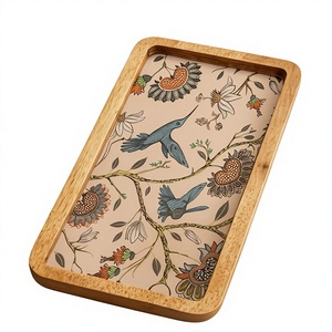 Premium Quality MDF Wood Serving Tray with Colorful Meena Print <b>Decorative</b> Tea Coffee Snack Tray for Home <b>Kitchen</b> Restaurant Use - Product Image 5